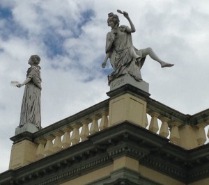 Just Look Up!  Gamboling Statues...